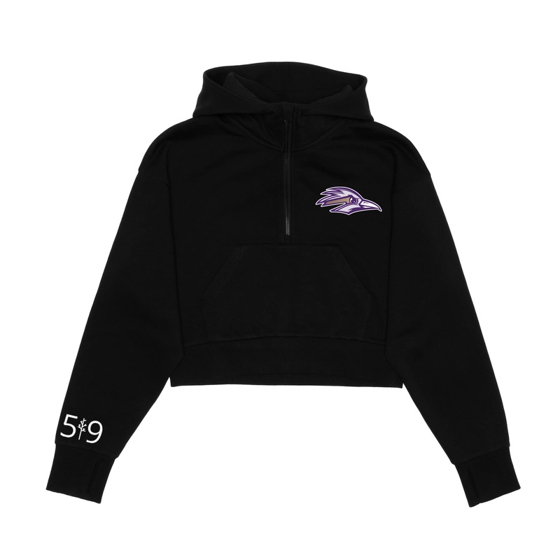 ROADRUNNERS CLASSIC CROPPED SCUBA 1/2 ZIP HOODIE (WOMENS)