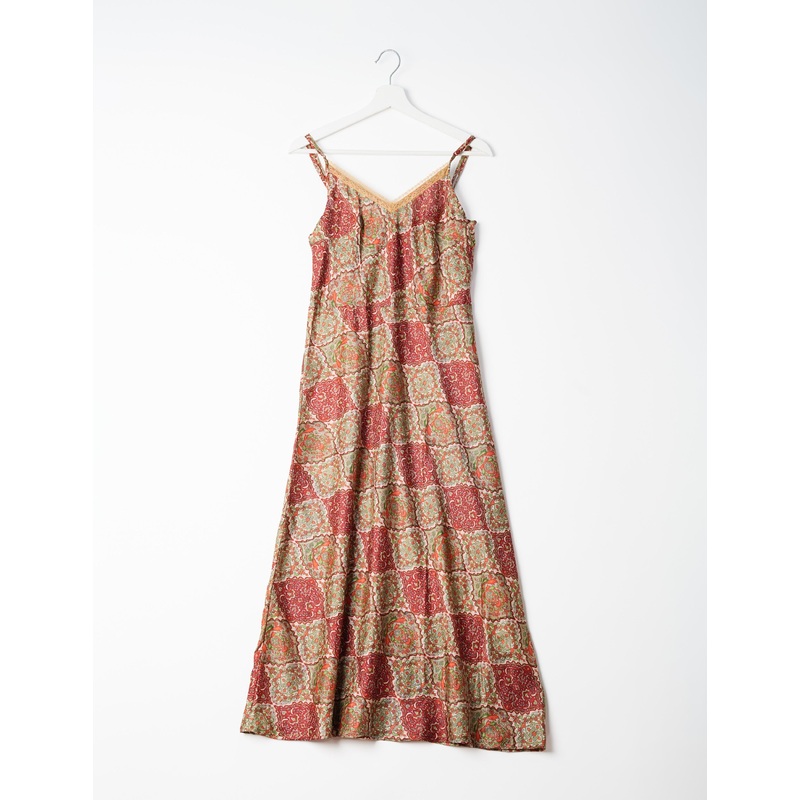 Strap Dress - Brown Geometric