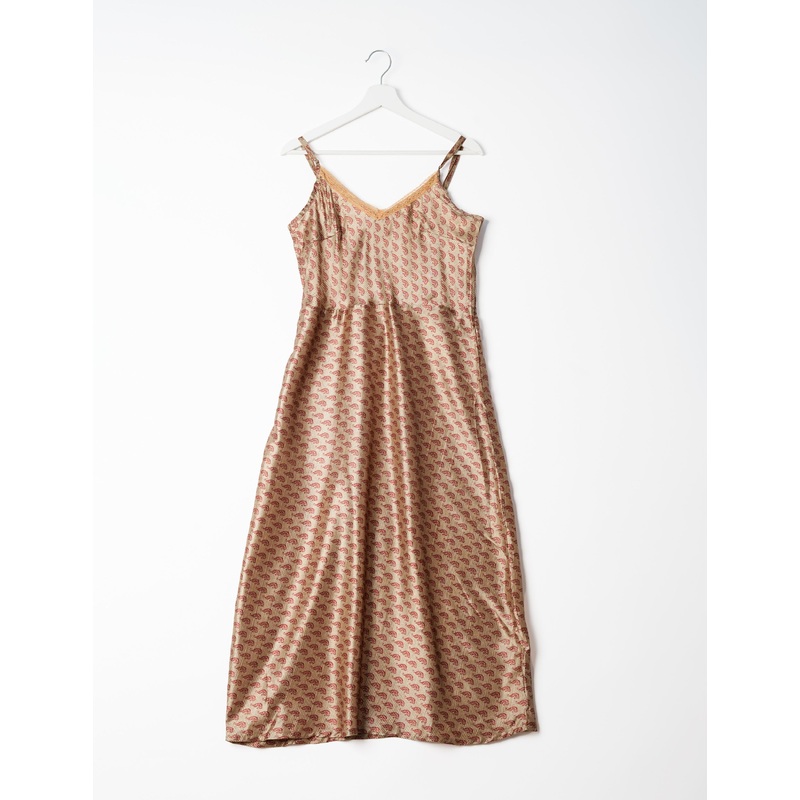 Strap Dress - Brown Micro Design
