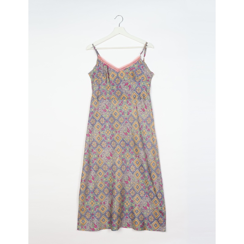 Strap Dress - Grey Tropical