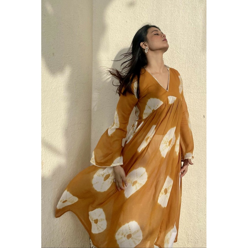 Adheera Georgette Bell Sleeves Kurta