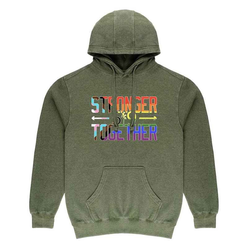 PRIDE STRONGER TOGETHER VINTAGE HOODIE (UNISEX)