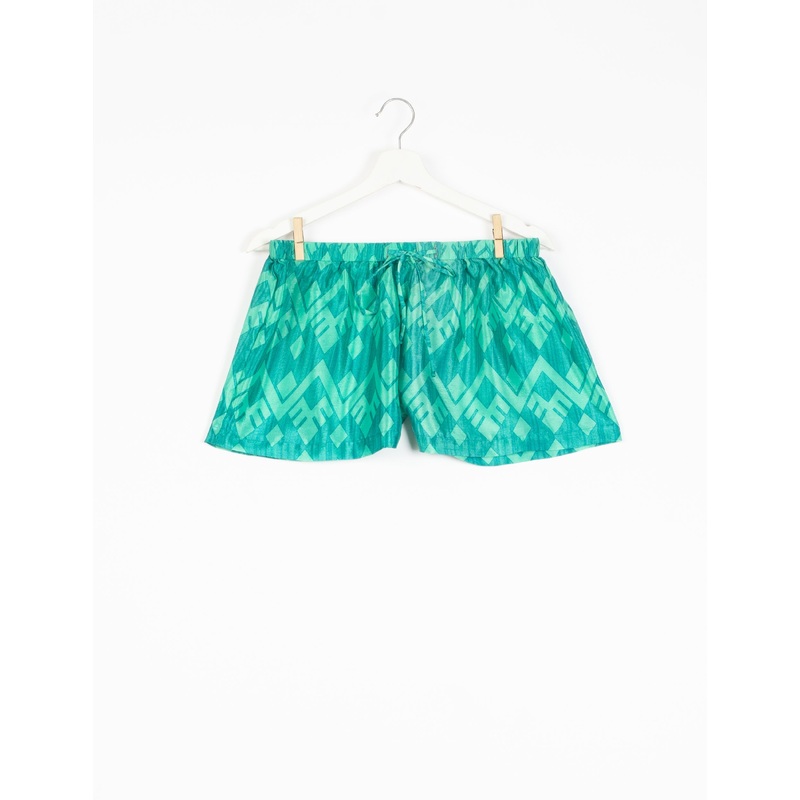 Shorts - Green Geometric