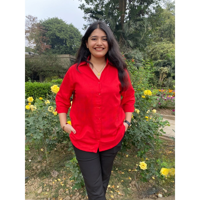 Aditi Red Cotton Shirt