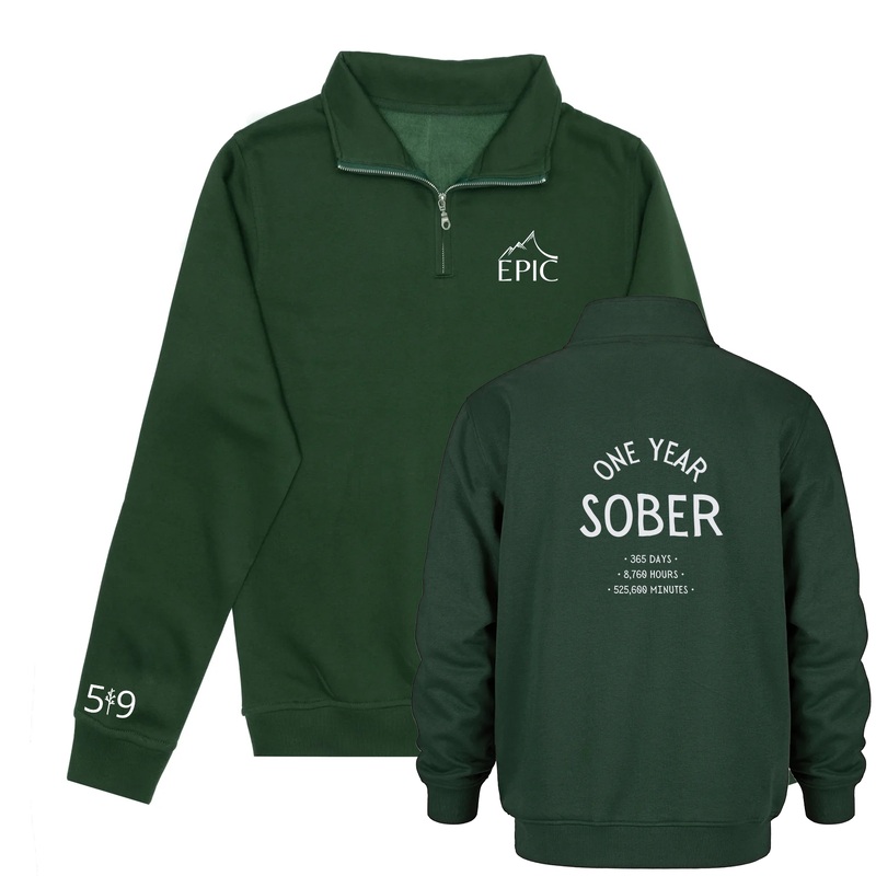 ONE YEAR SOBER 1/4 ZIP (UNISEX)