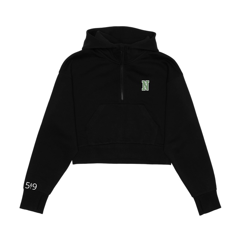 NORTHWEST EMBROIDERED CROPPED SCUBA 1/2 ZIP HOODIE (WOMENS)