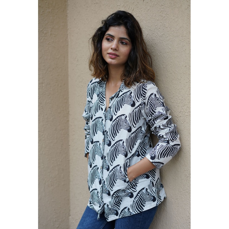 Zippy Zebra Jacket Style Shirt