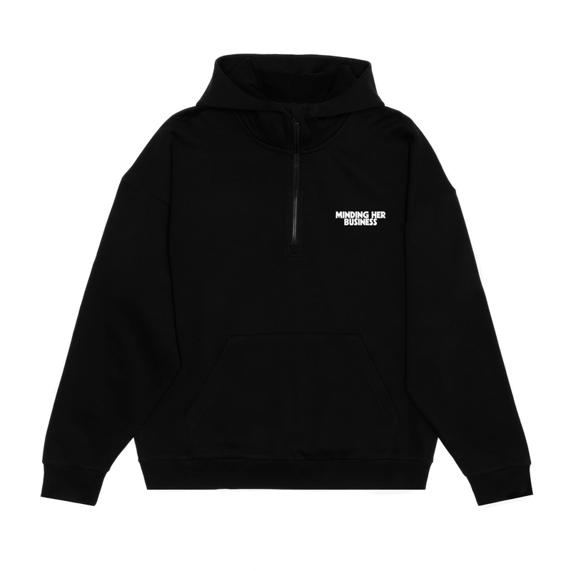 MINDING HER BUSINESS SCUBA 1/2 ZIP HOODIE (UNISEX)