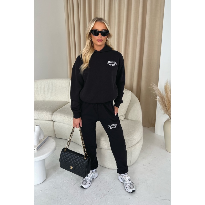 Calabasas black hoodie and joggers premium loungewear