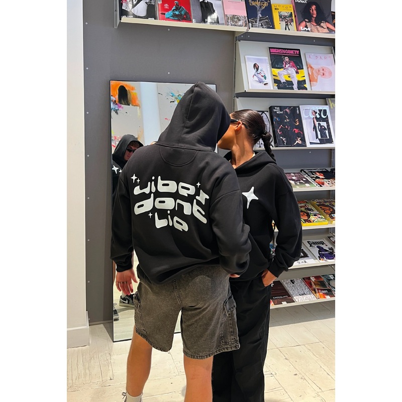 Vibes dont lie black premium hoodie