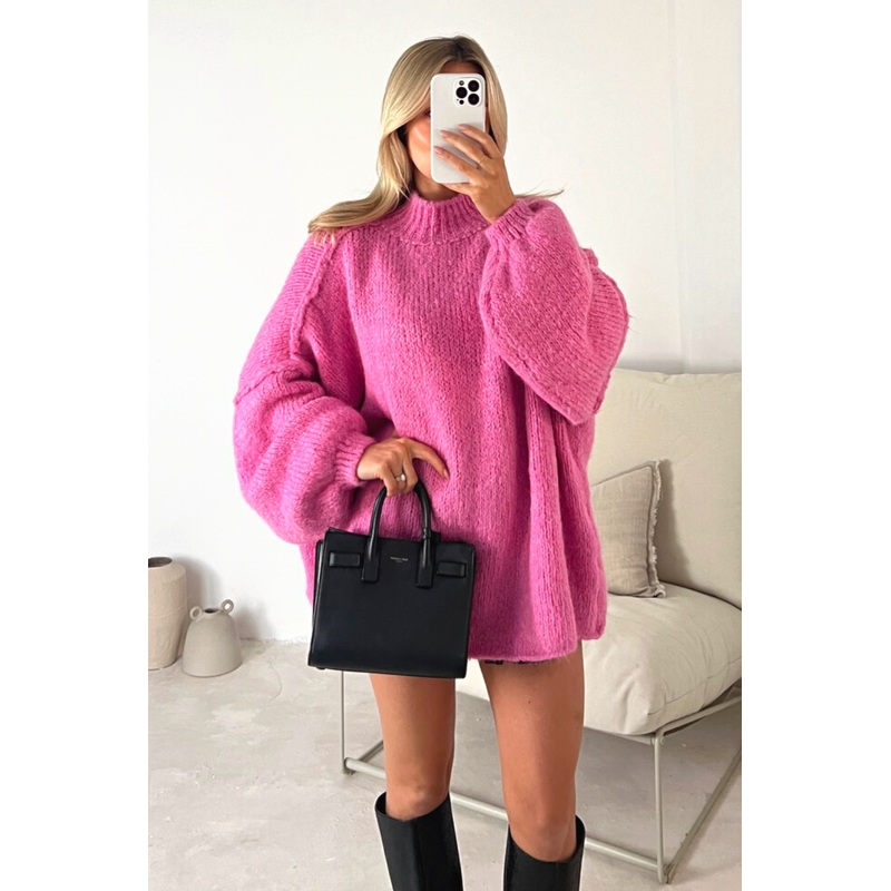 Adelaide pink oversized knit jumper