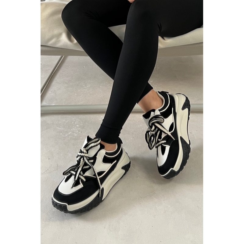 Alex black and white trainers