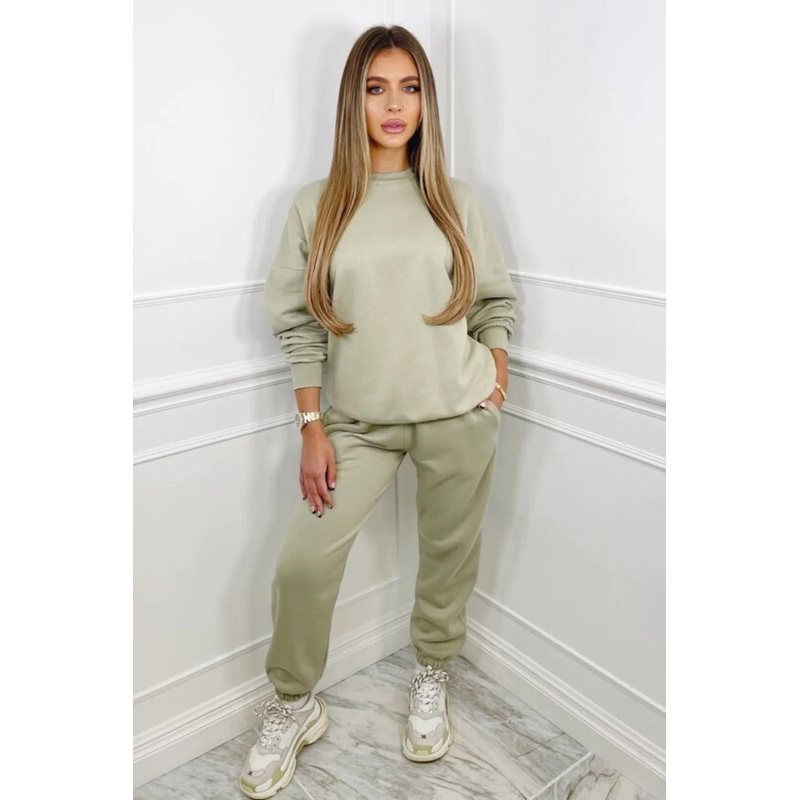 Basic sage sweater essential loungewear set