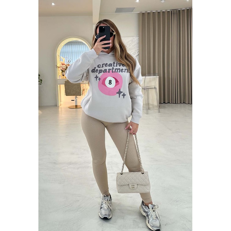 Creative department bone printed premium relaxed hoodie