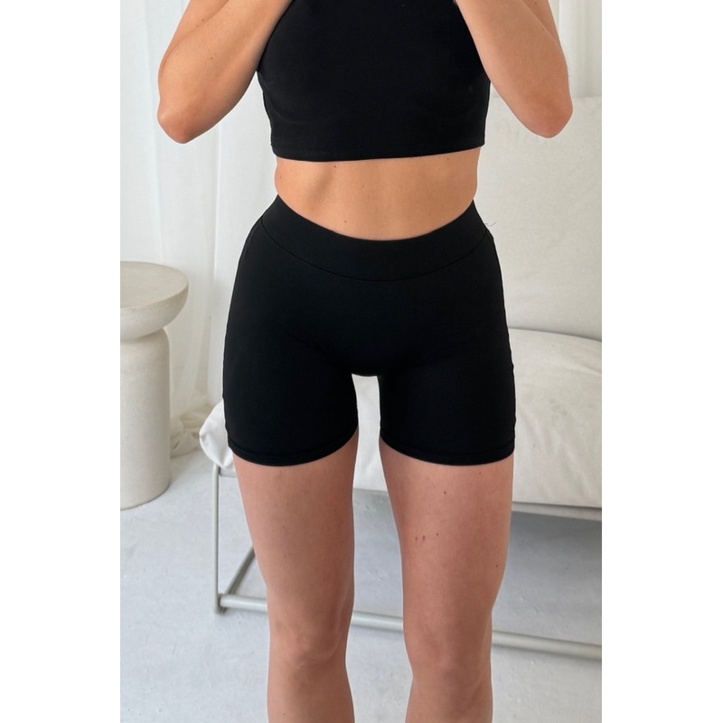 Zena black seamless cycling shorts