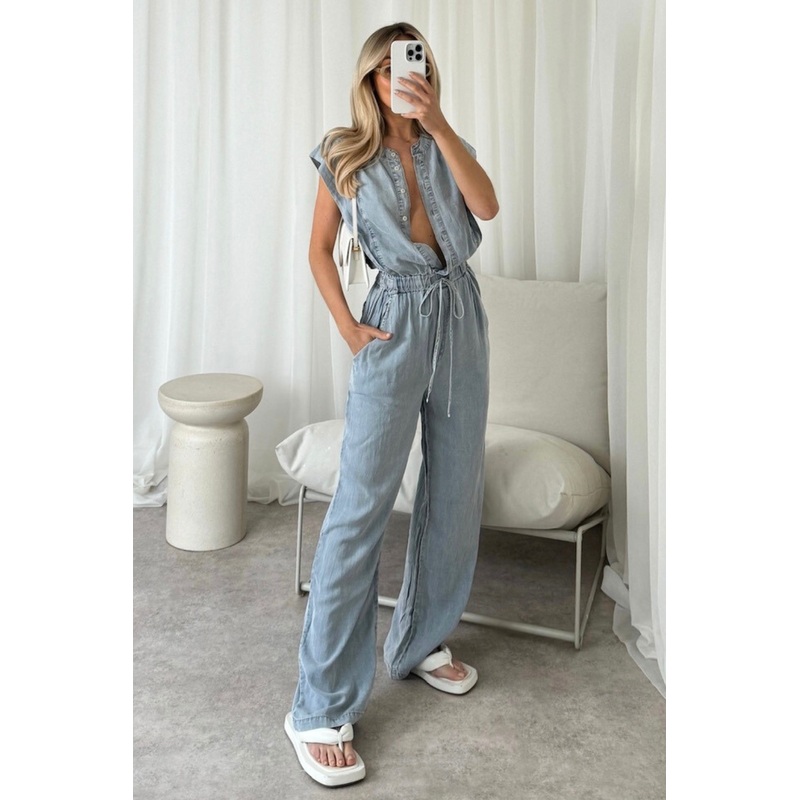 Rosa blue denim jumpsuit