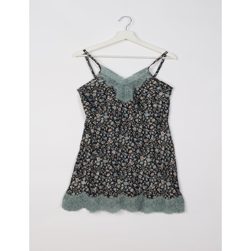 Night Dress - Black Tropical