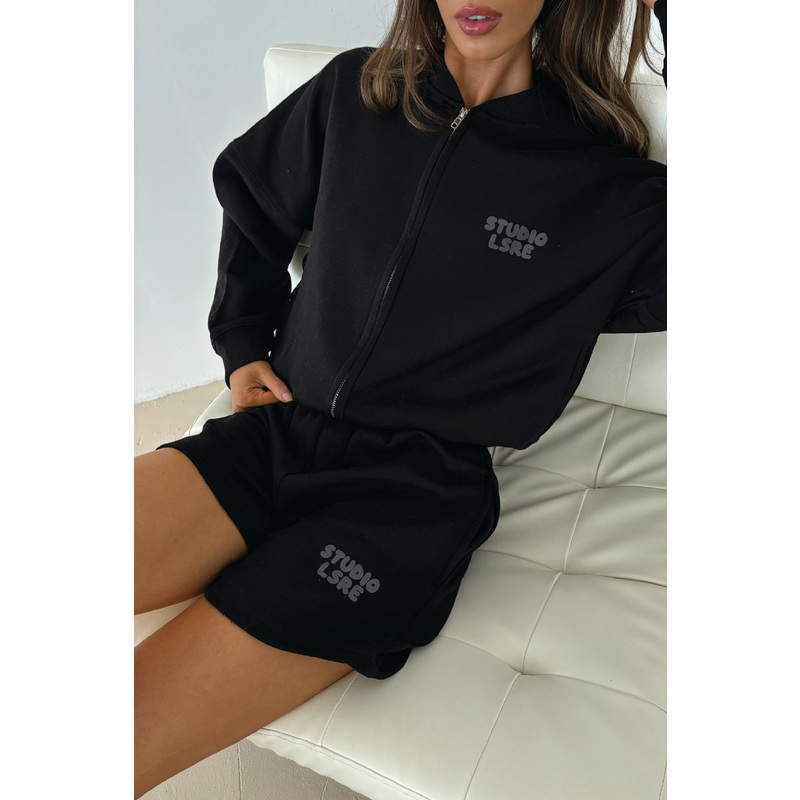 Studio leisure black bubble printed shorts