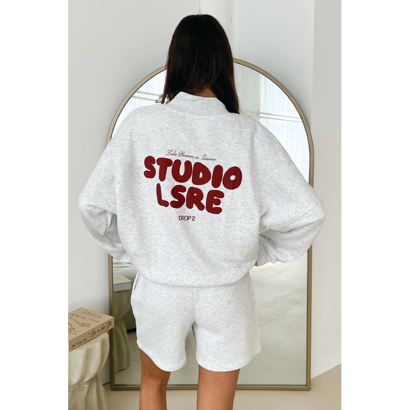 Studio Leisure marl grey bubble print bomber jacket