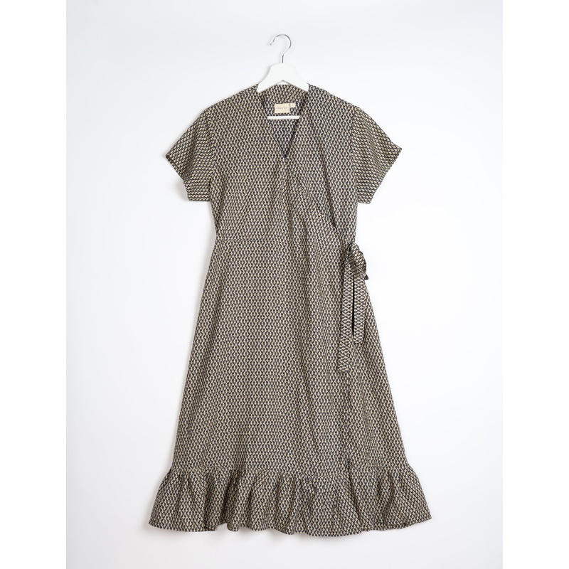 Midi Wrap Dress - Beige Micro Design