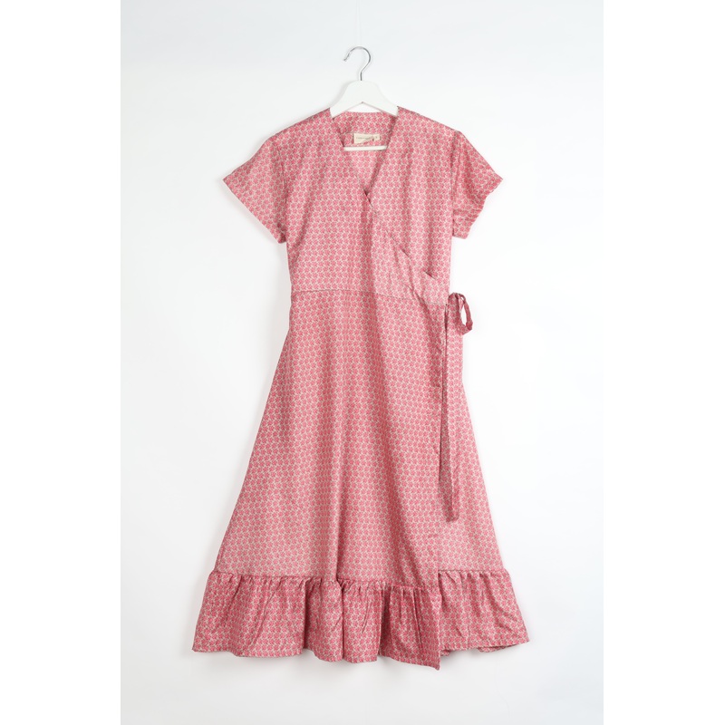 Midi Wrap Dress - Pink Micro Design