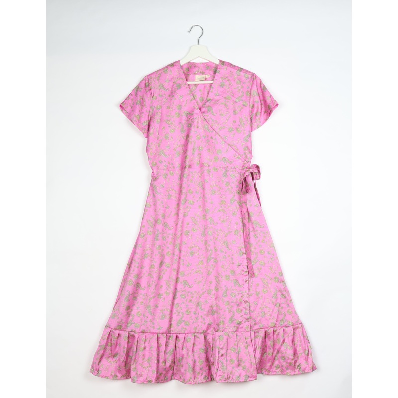 Midi Wrap Dress - Pink Tropical