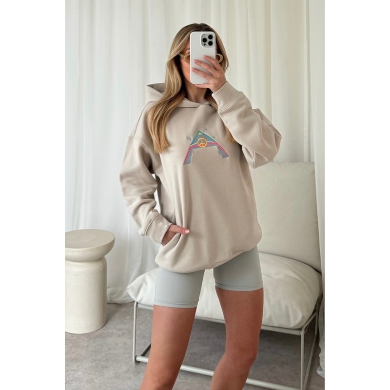 Peace pyramid bone embroidered premium hoodie