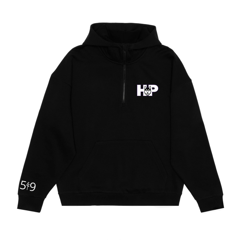 HURON PARK EMBROIDERED SCUBA 1/2 ZIP HOODIE (UNISEX)