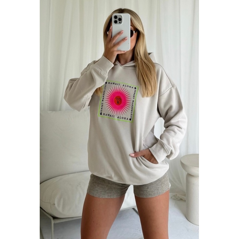 Aloha bone embroidered hoodie