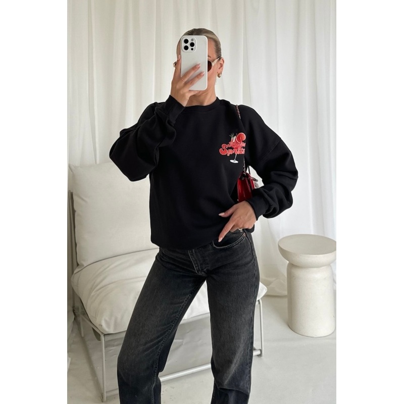 Aperol Spritz black printed sweater