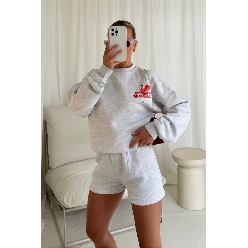 Aperol Spritz marl grey printed sweater