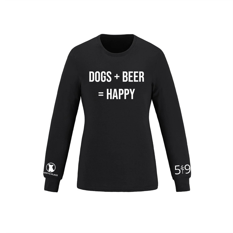 HAPPY'S PLACE DOG + BEER LONG SLEEVE (WOMENS)