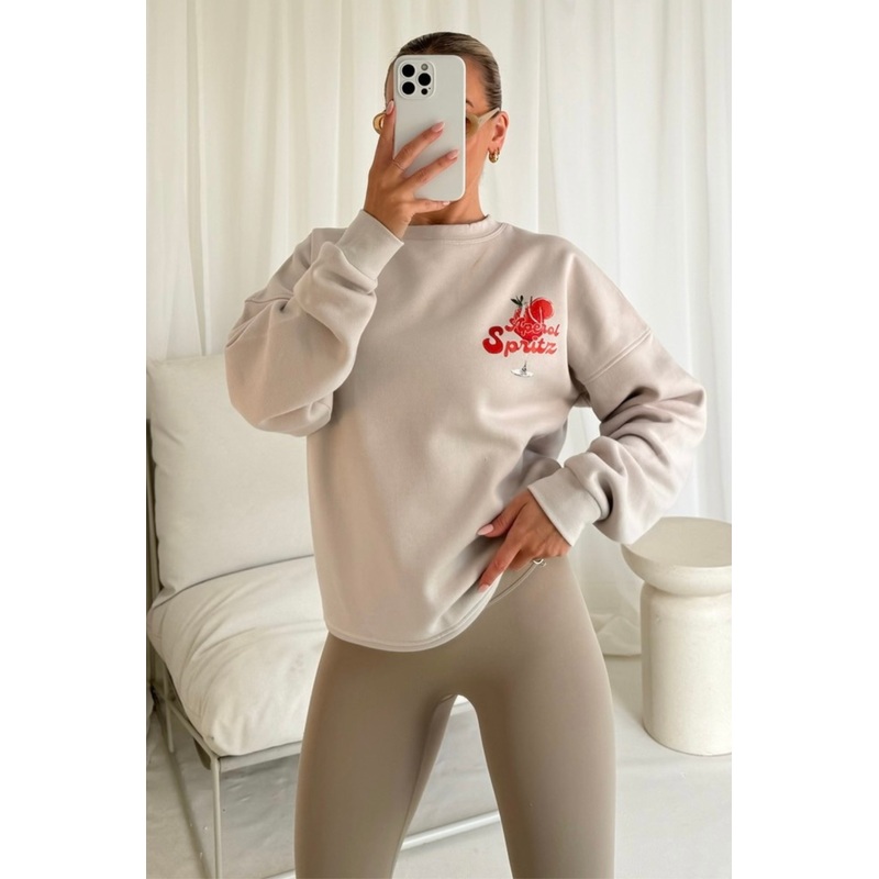 Aperol Spritz bone printed sweater