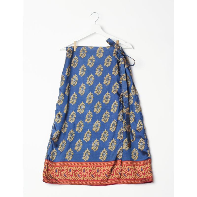 Long Wraparound Skirt - Blue Tropical