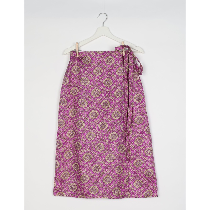 Long Wraparound Skirt - Pink Tropical