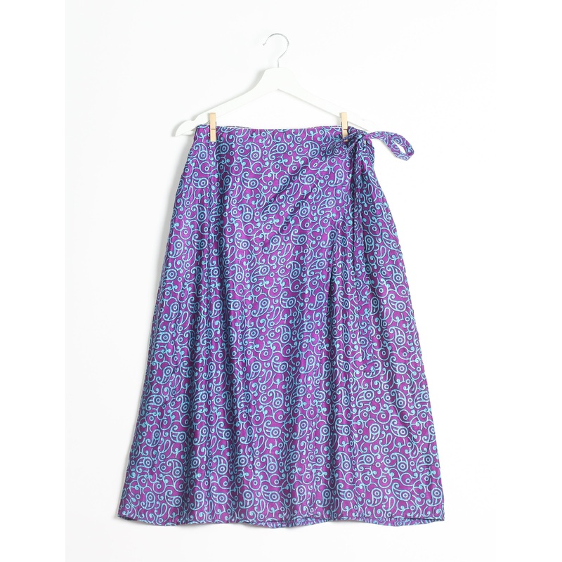 Long Wraparound Skirt - Purple Floral