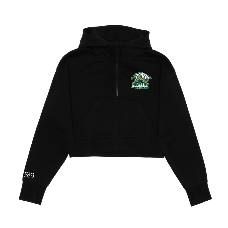 GLENDALE GEMINI CLASSIC CROPPED SCUBA 1/2 ZIP HOODIE (WOMENS)