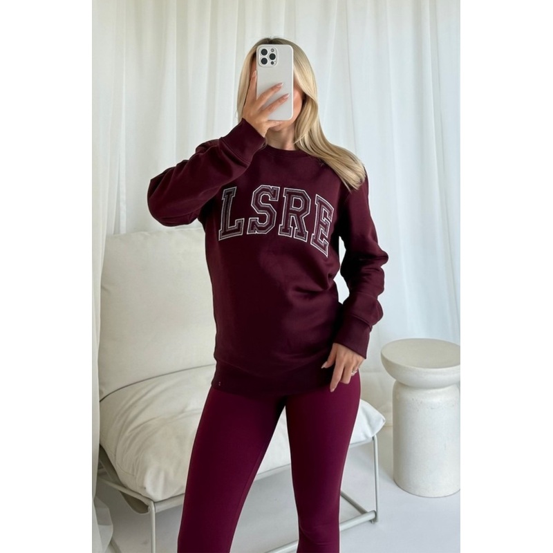Studio LSRE burgundy embroidered sweater