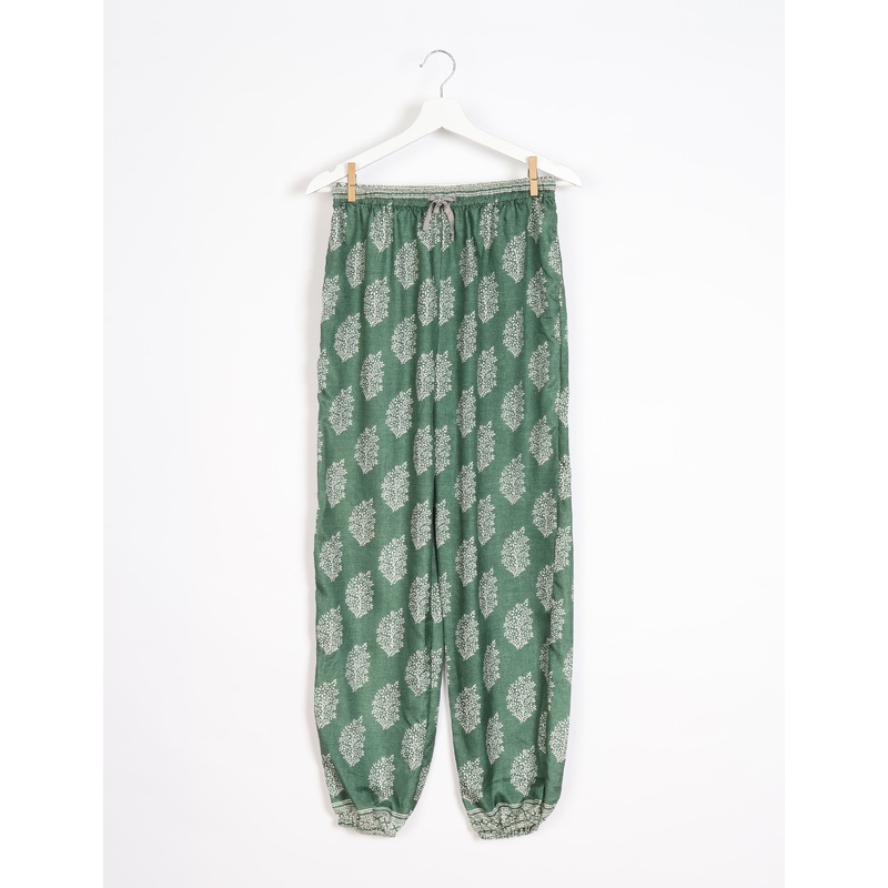 Jogger Pants - Green Leaves