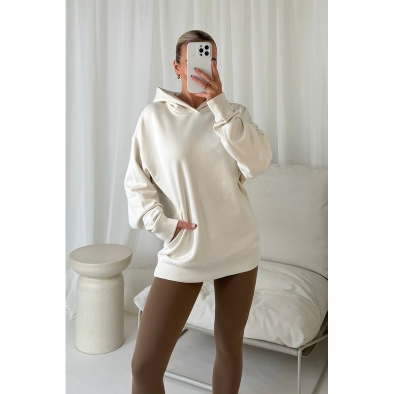 Annie ecru & caramel hoodie and ultimate legging set
