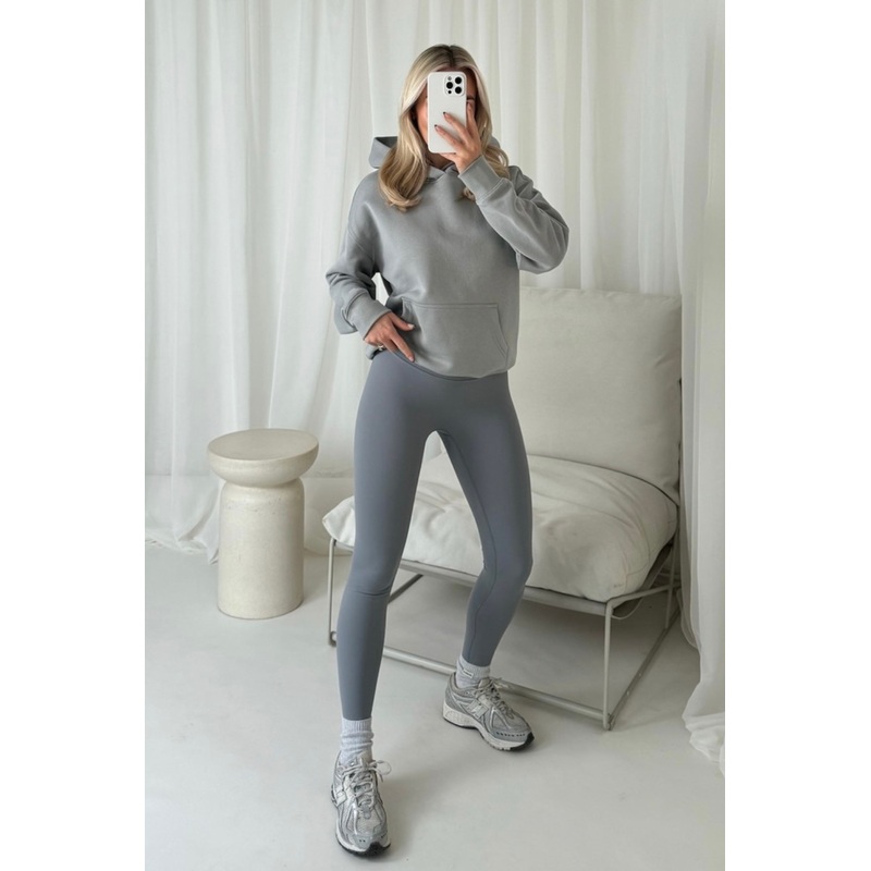 Bella light grey premium hoodie ultimate legging set
