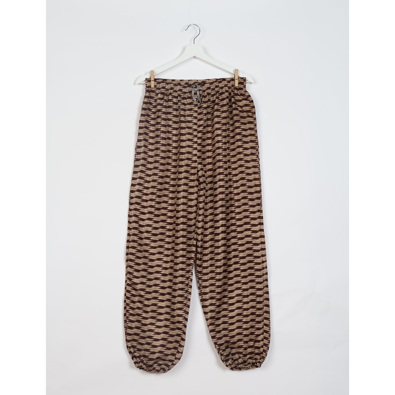 Jogger Pants - Beige Abstract