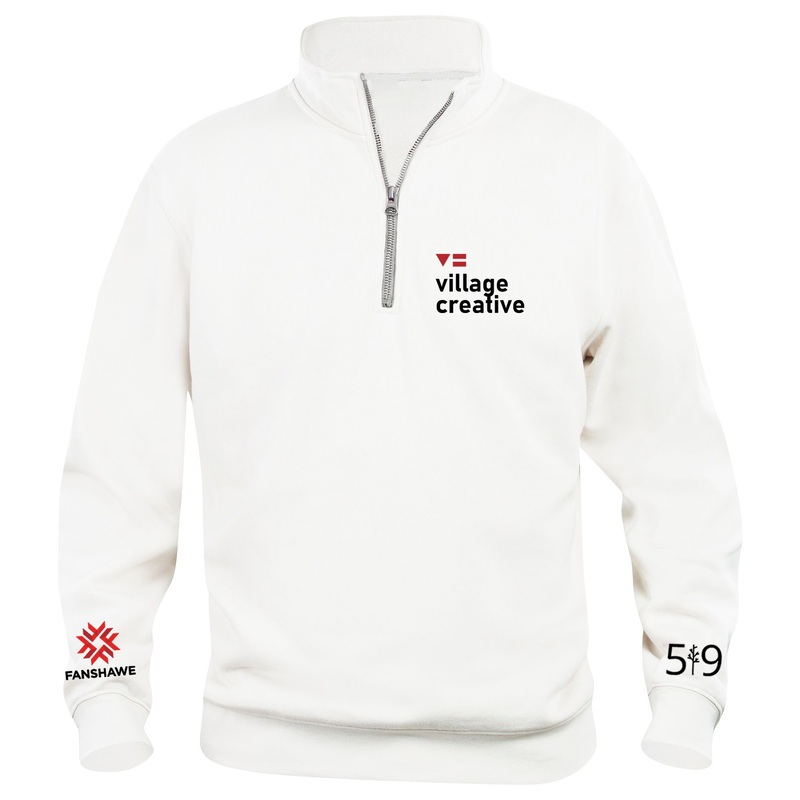 FANSHAWE VILLAGE CREATIVE EMBROIDERED 1/4 ZIP (UNISEX)