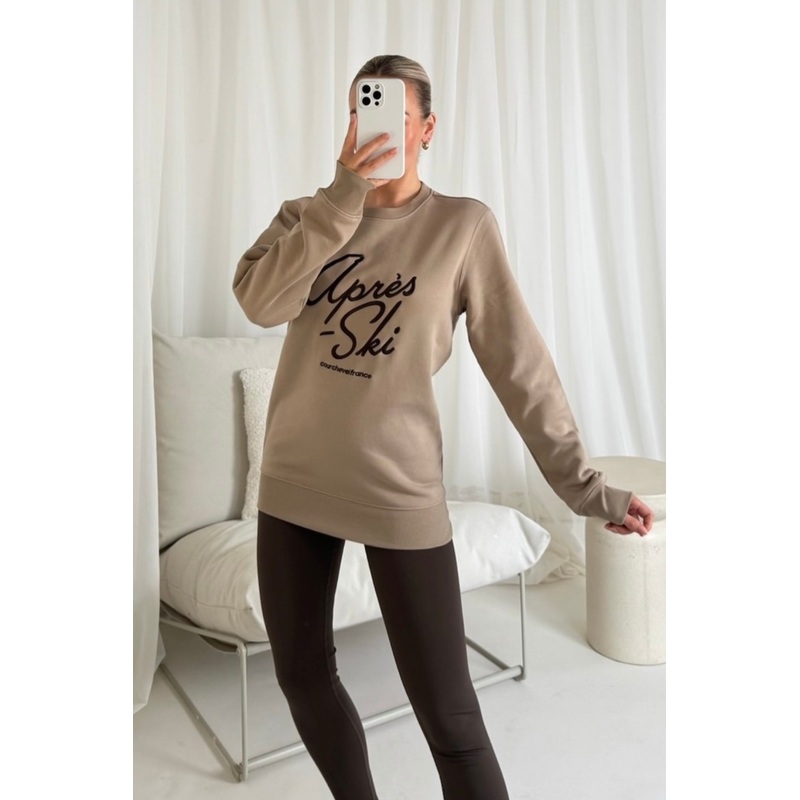 Apres Ski sand embroidered sweater