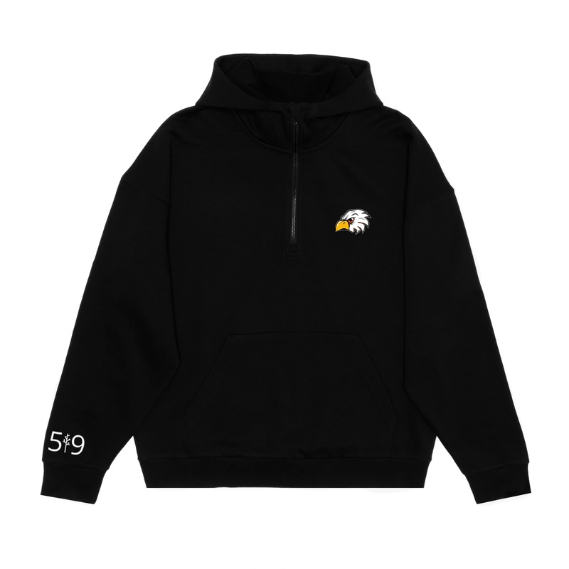 EKCOE EAGLES EMBROIDERED SCUBA 1/2 ZIP HOODIE (UNISEX)