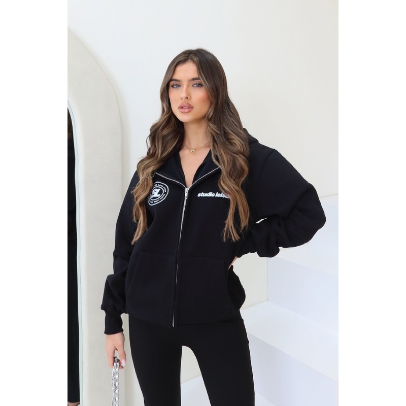 Studio leisure black premium zip hoodie