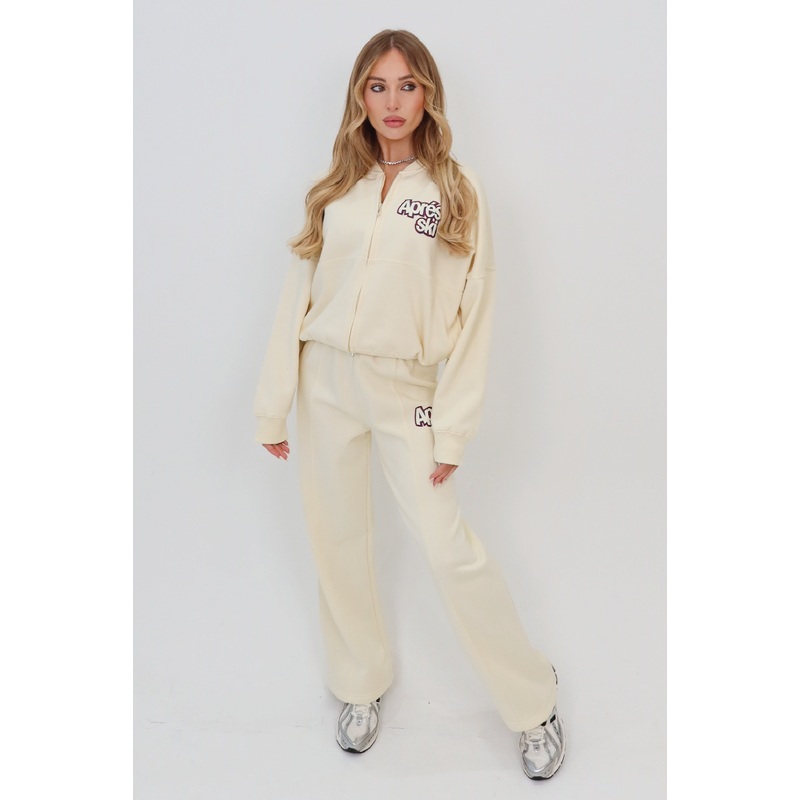 Apres Ski cream bomber jogger loungewear