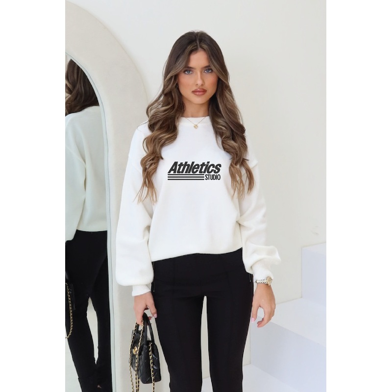 Athletics cream knit sweater