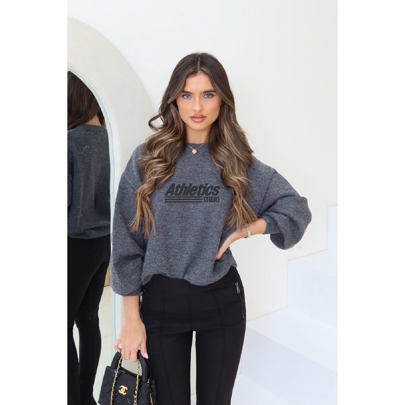 Athletics grey knit sweater