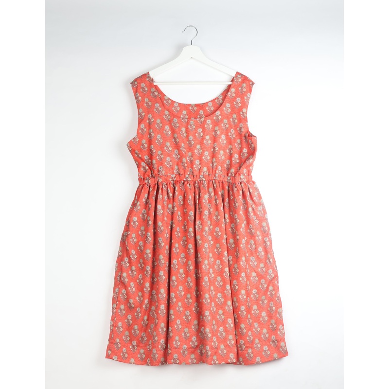 Fit and flare dress - Orange Micro Design